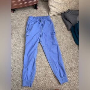 Healing hands jogger scrub pants in ceiling blue size small